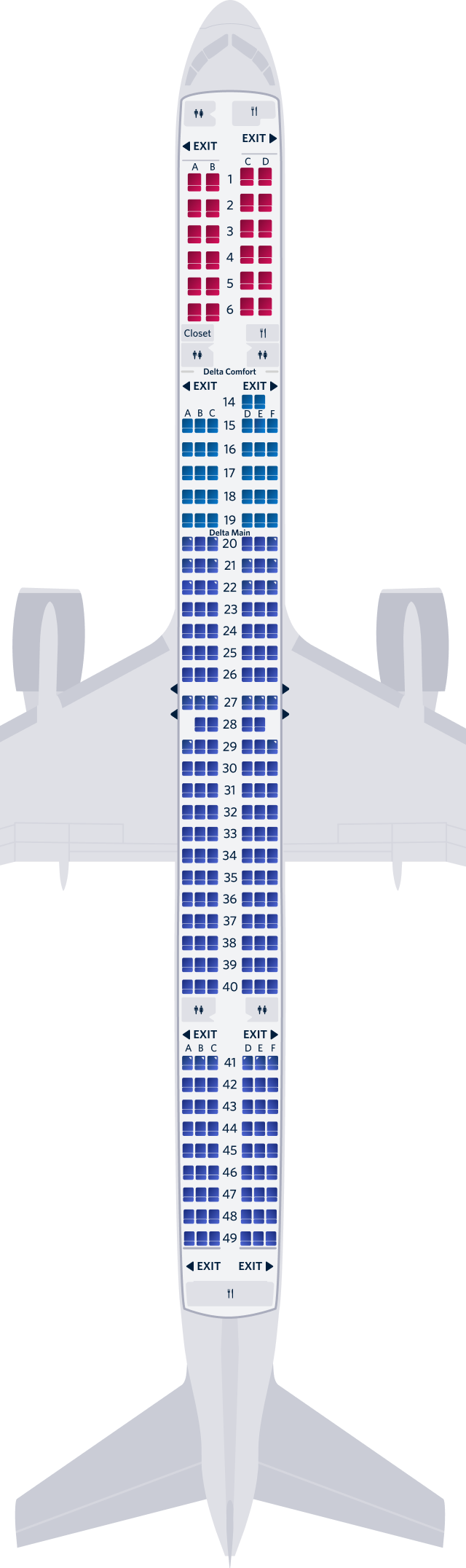 波音757-300-75Y座位图