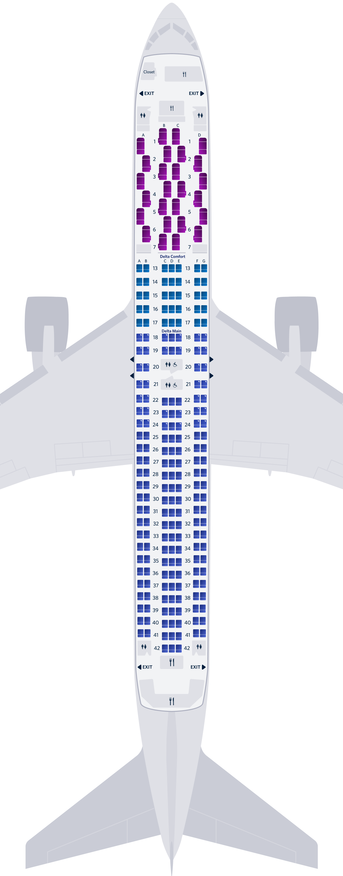 Boeing 767-300ER (76Z) – Sitzplatzübersicht