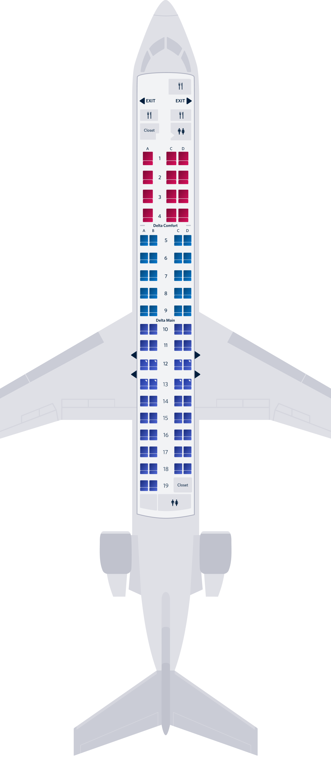 庞巴迪CRJ-900-70座位图