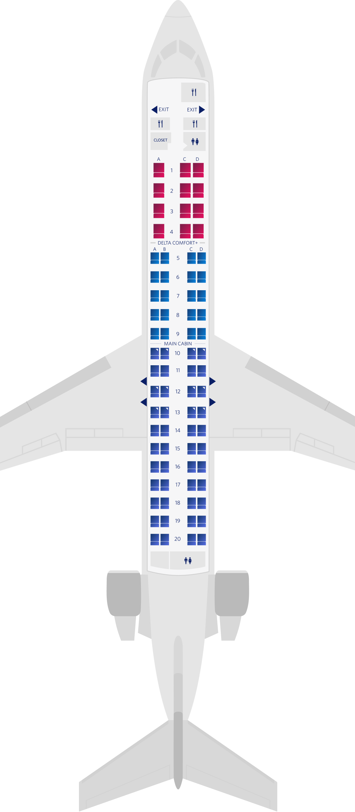 Bombardier CRJ-900-76 – Sitzplatzübersicht